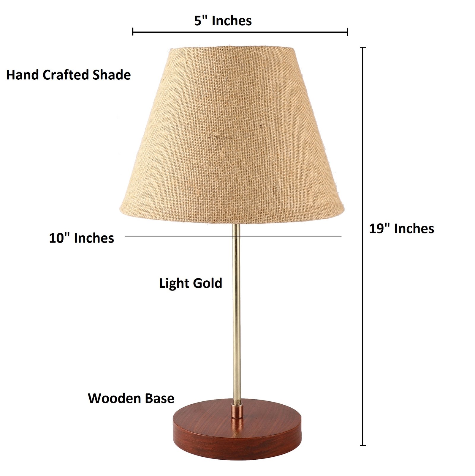 Decorative Brown Table Lamp with Conical Shade – Stylish Bedside & Reading Lamp for Home Décor(Natural Jute) - Image 7
