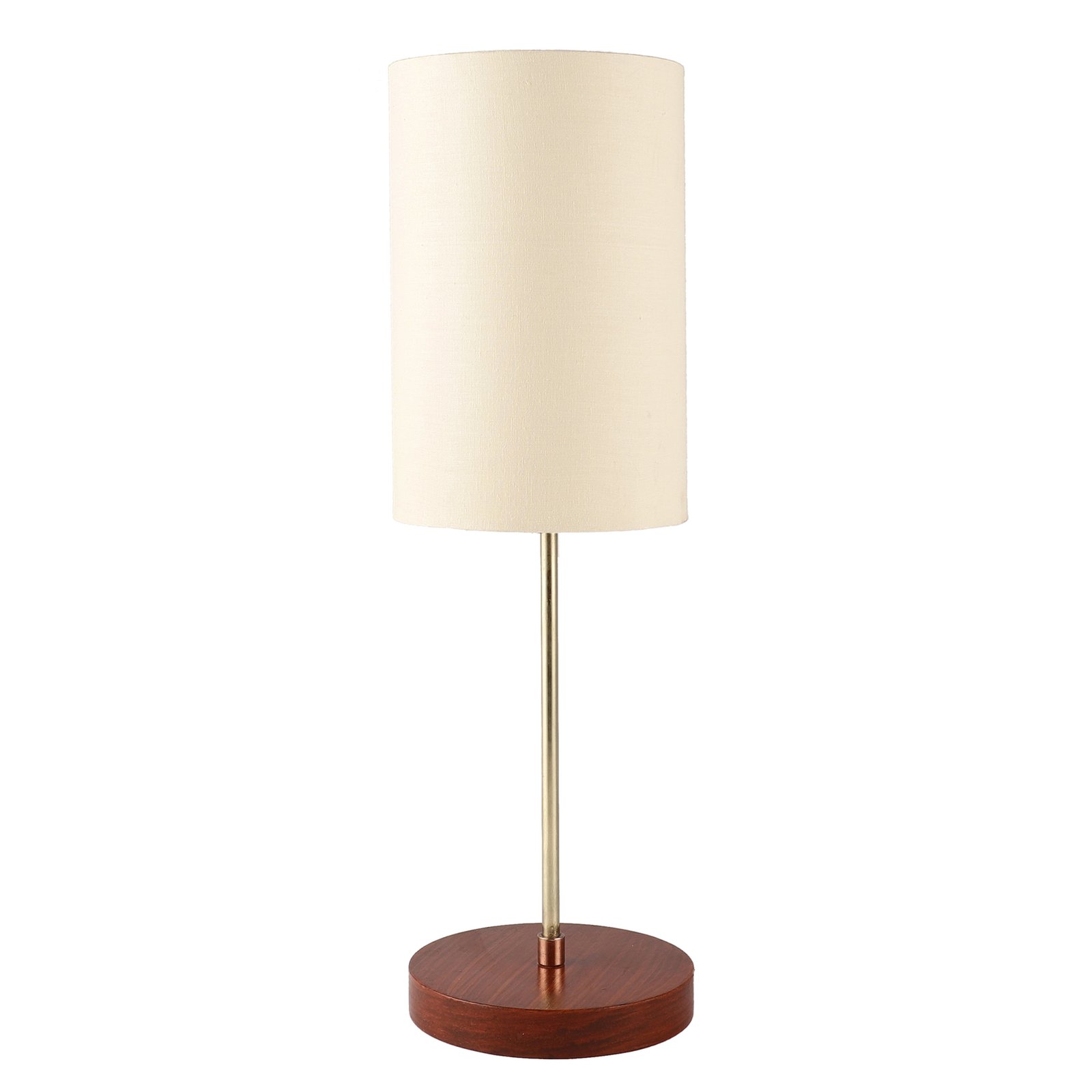 Decorative Brown Table Lamp with Cylinder Shade – Stylish Bedside & Reading Lamp for Home Décor(Cream) - Image 7