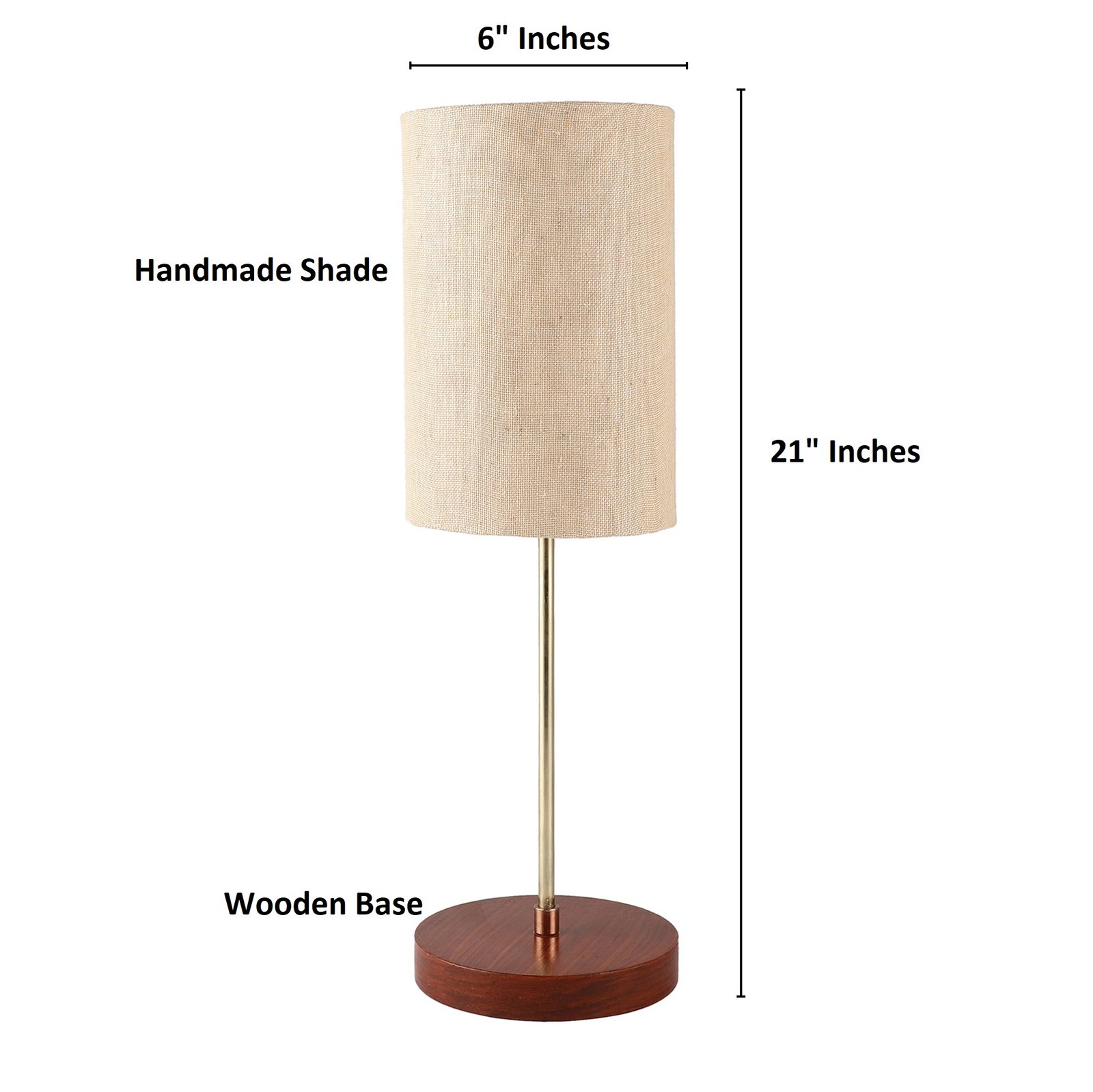 Decorative Brown Table Lamp with Cylinder Shade – Stylish Bedside & Reading Lamp for Home Décor(Premium Jute) - Image 7