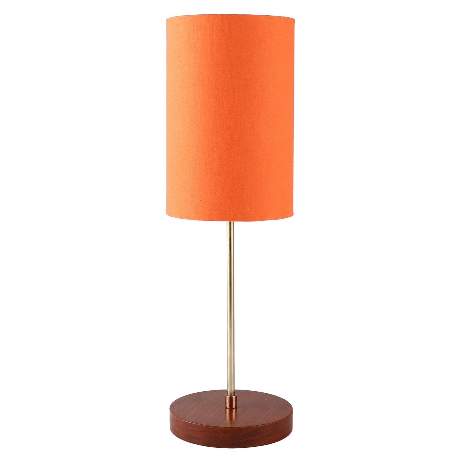 Decorative Brown Table Lamp with Cylinder Shade – Stylish Bedside & Reading Lamp for Home Décor(Orange) - Image 7