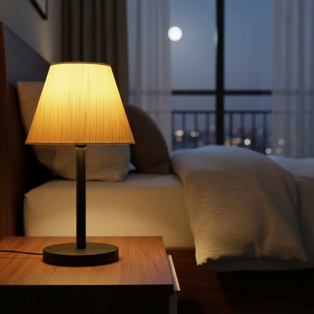 Black Bedside Lamp with Fabric Shade Minimalist Lamp for Bedroom, Living Room & Office – Warm Ambient Nightstand Light(Cream Texture) - Image 8