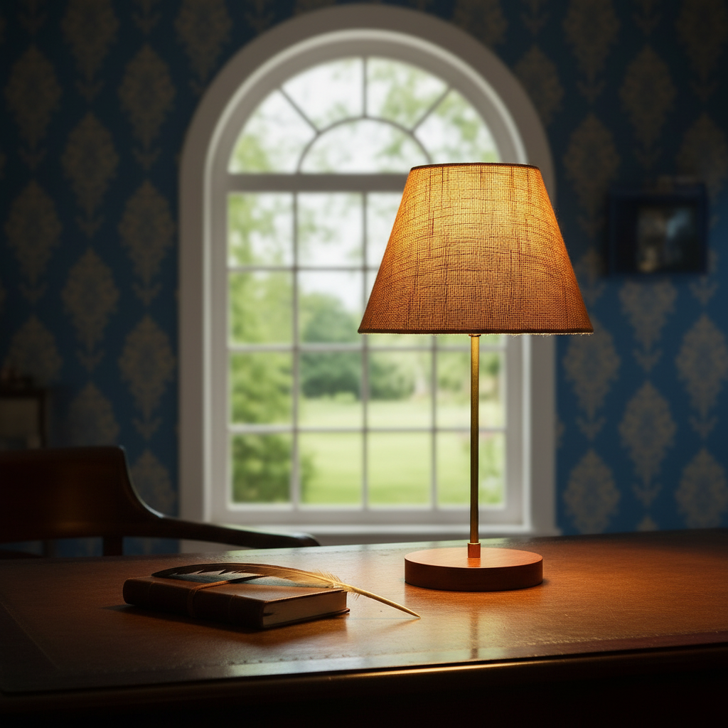 Decorative Brown Table Lamp with Conical Shade – Stylish Bedside & Reading Lamp for Home Décor(Natural Jute) - Image 6