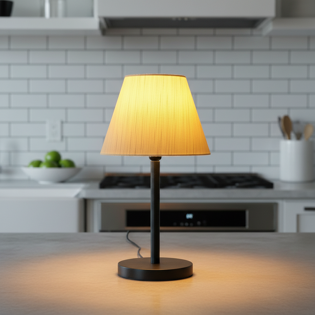Black Bedside Lamp with Fabric Shade Minimalist Lamp for Bedroom, Living Room & Office – Warm Ambient Nightstand Light(Cream Texture) - Image 9