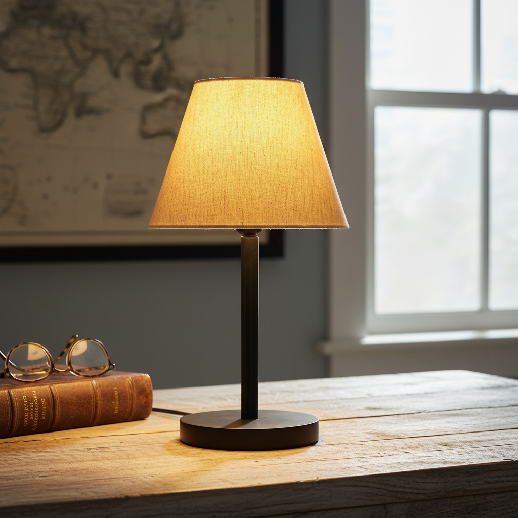 Black Bedside Lamp with Fabric Shade Minimalist Lamp for Bedroom, Living Room & Office – Warm Ambient Nightstand Light(Flex) - Image 6
