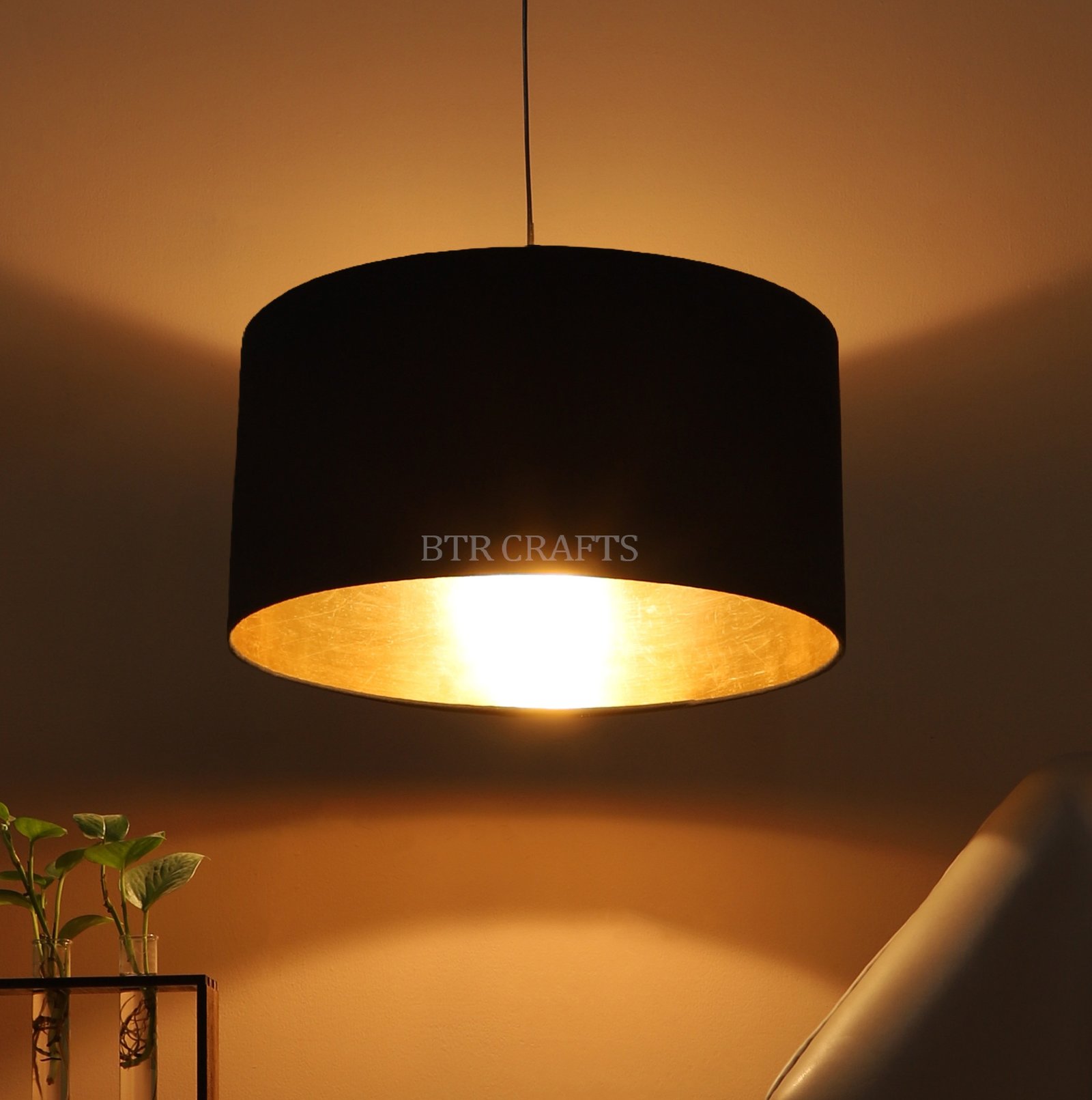 16 Inches Drum Lamp Shade, Suitable For Table and Floor Lamp (INNER GOLD)
