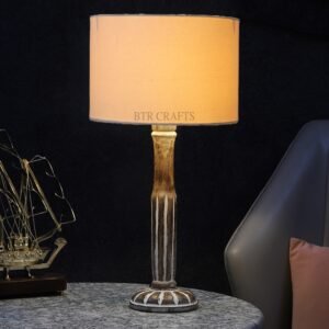 Vintage Wooden Table Lamp Suitable For Bedroom Office And Living Room, Pack Of 1(Complete Set)