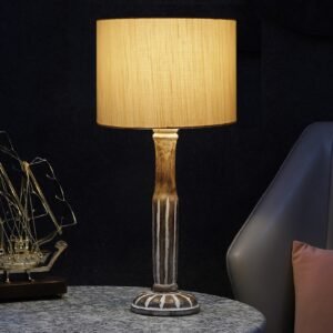 Vintage Wooden Table Lamp Suitable For Bedroom Office And Living Room, Pack Of 1(Complete Set)