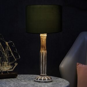 Vintage Wooden Table Lamp Suitable For Bedroom Office And Living Room, Pack Of 1(Complete Set)