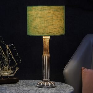 Vintage Wooden Table Lamp Suitable For Bedroom Office And Living Room, Pack Of 1(Complete Set)