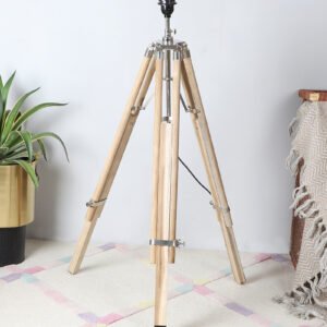 Elegant Wooden Tripod Brown Polished Contemporary Suitable For Floor Lamp