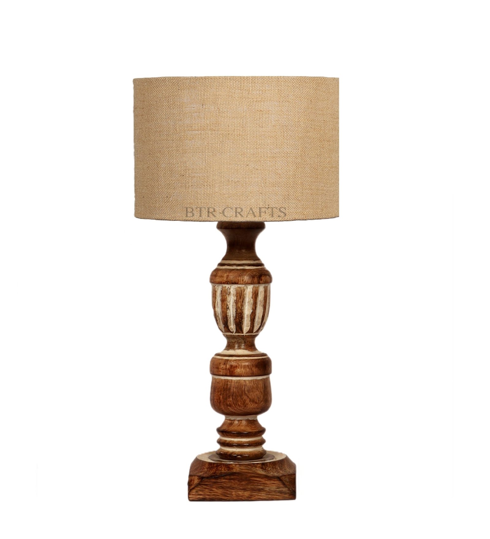Rustic Wooden Table Lamp Suitable For Bedroom Office And Living Room, Pack Of 1(Complete Set) - Image 5