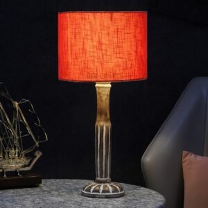 Vintage Wooden Table Lamp Suitable For Bedroom Office And Living Room, Pack Of 1(Complete Set)