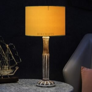 Vintage Wooden Table Lamp Suitable For Bedroom Office And Living Room, Pack Of 1(Complete Set)