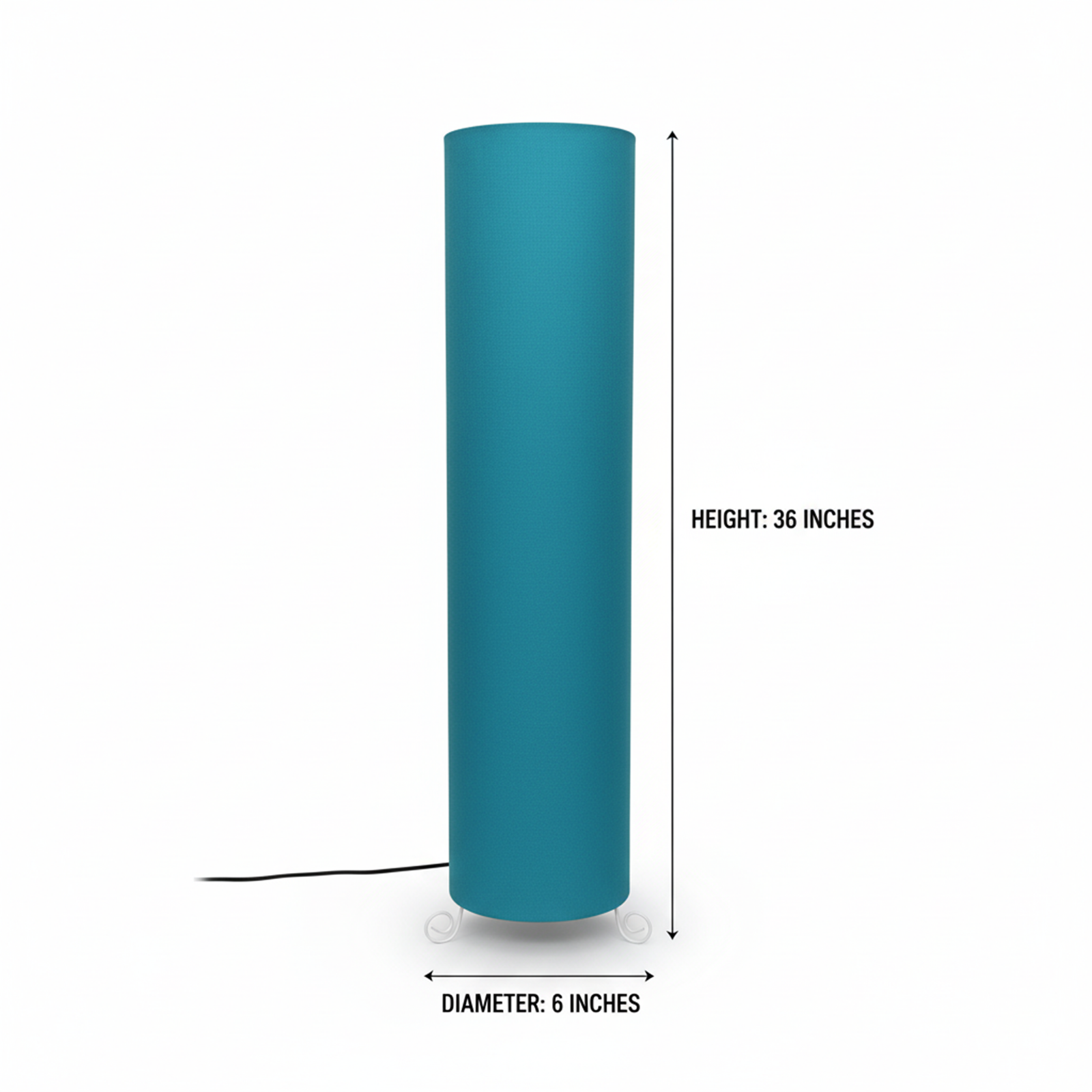 Cylinder Shape Floor Lamp with Metal Base – Modern Corner Light (Teal Blue) - Image 10