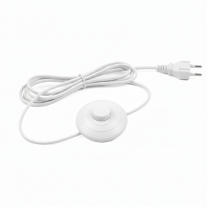 Long Copper Wire with Footer Switch On/Off Button for Floor Lamps (1.5 Meter, 60 Inch, White)- Set Of 50