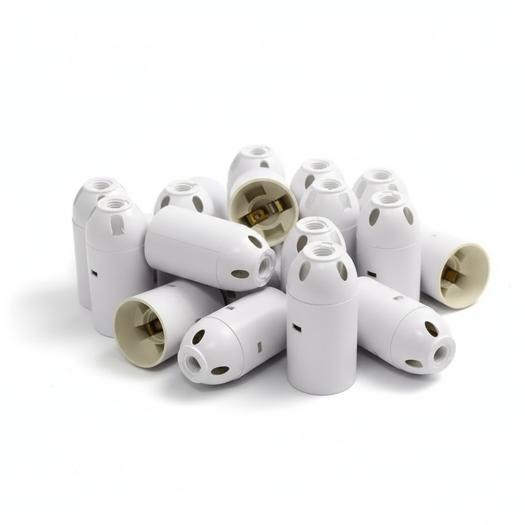 E14 Lamp Holder Socket, Plastic Small Screw Bulb Holder | Durable Light Socket for Table Lamp, Wall Light, Pendant & DIY Lighting (Pack of 50)