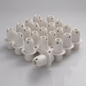 E14 Full Ring Holder, B15 Base | Small Screw Bulb Holder for Table Lamp, Wall Light & DIY Lighting Fixtures (Pack of 50)
