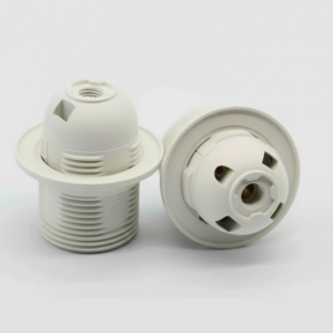 E27 White Full Ring Holder | Bulb Holder for Table Lamp, Wall Light & DIY Lighting Fixtures (Pack of 50)