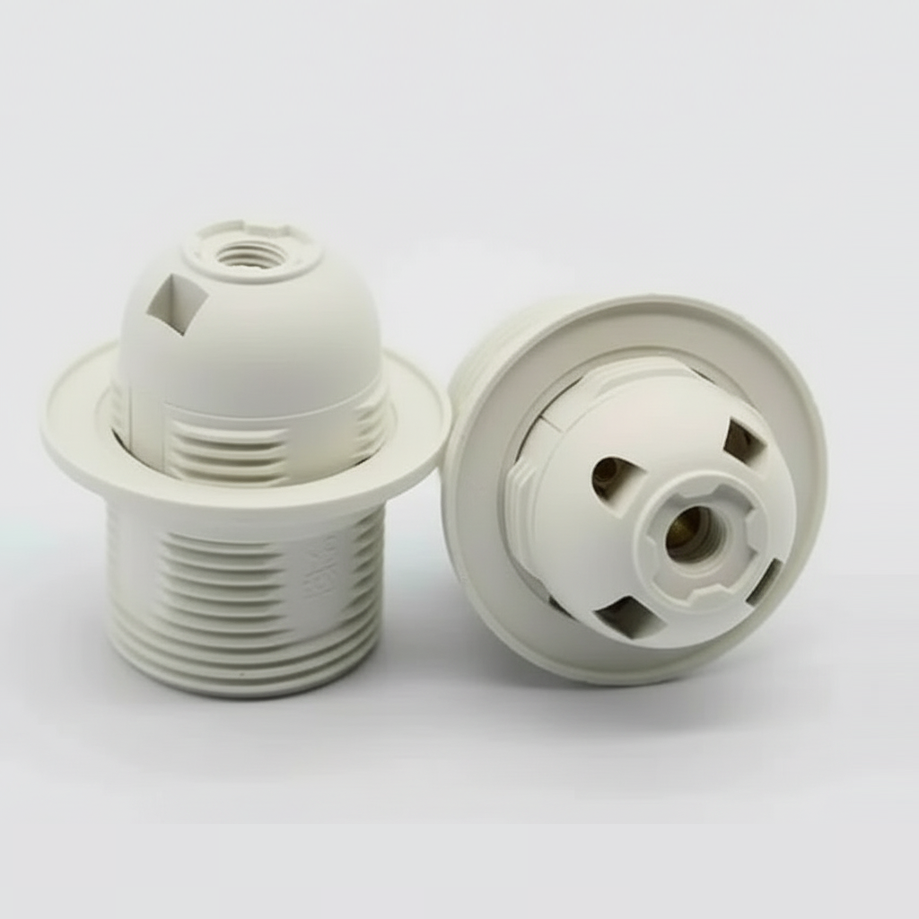 E27 White Full Ring Holder | Bulb Holder for Table Lamp, Wall Light & DIY Lighting Fixtures (Pack of 50)
