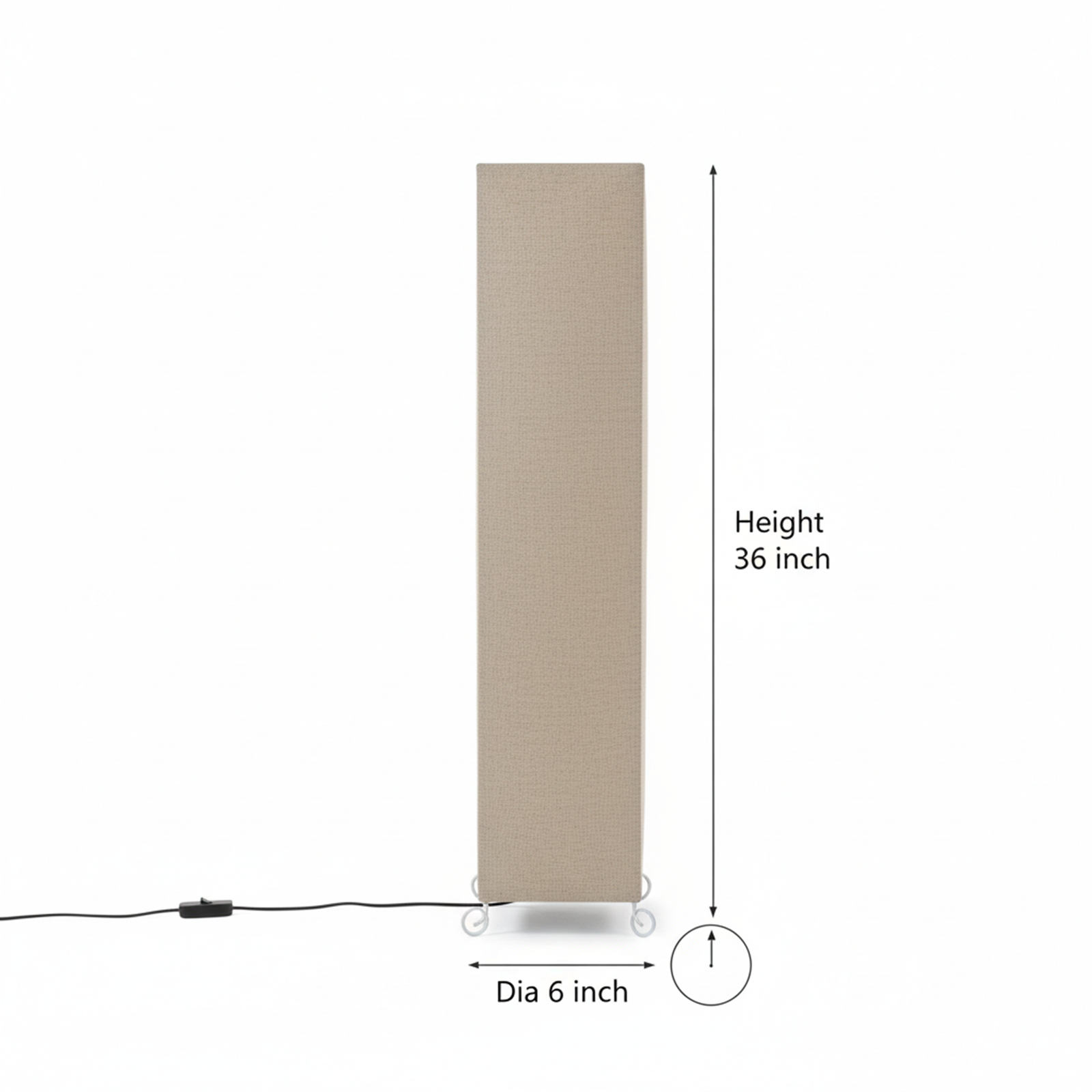 Modern Beige Square Floor Lamp with Fabric Shade – Tall Standing Corner Lamp for Living Room, Bedroom & Office – Soft Ambient Lighting Decorative Tower Light - Image 3