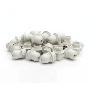 E27 White Half Ring Holder | Bulb Holder for Table Lamp, Wall Light & DIY Lighting Fixtures (Pack of 50)