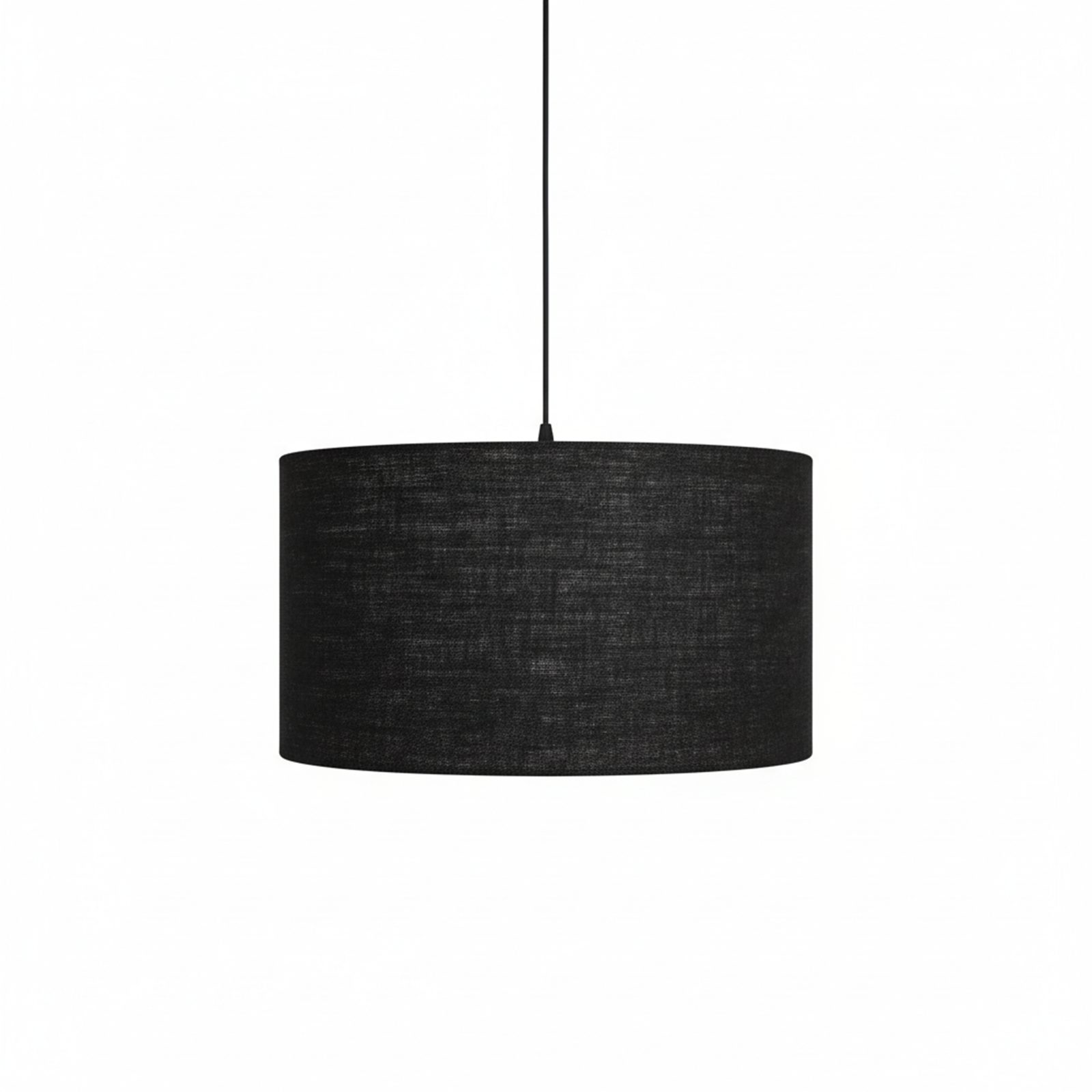 20 Inches Pendant/Hanging Ceiling Light Fixture, Black Jute Drum Shade for Bedroom, Kitchen, Living Room, Dining Table, Lobby, Kitchen, Black/Silver Canopy - Image 8